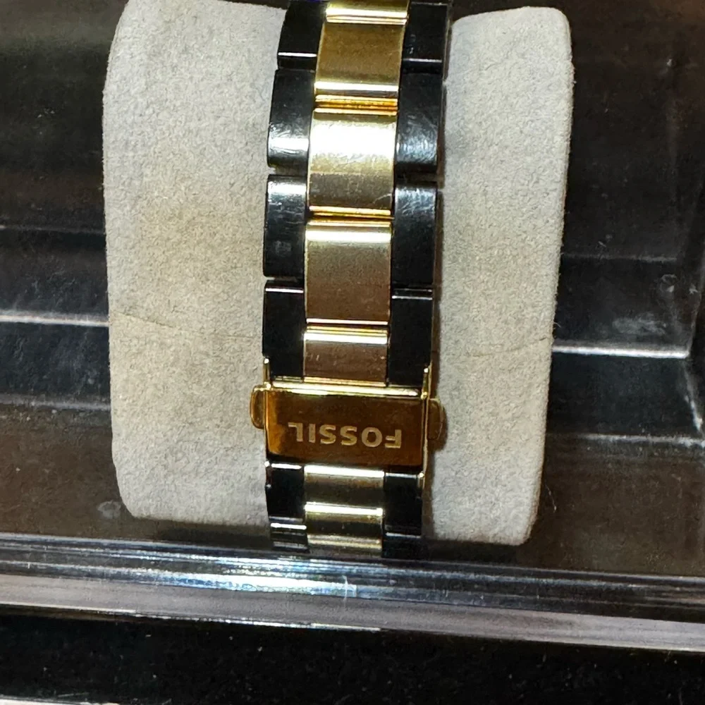 Fossil Stella Black and Gold Watch with Sparkling Accents - Picture 3 of 4
